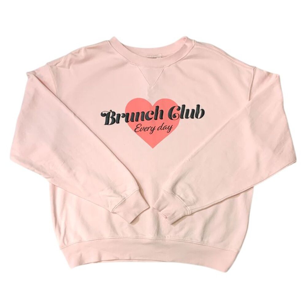 Pink - Wild Fox Ladies Lightweight Long Sleeve Crew Neck Graphic Pullover Sweats